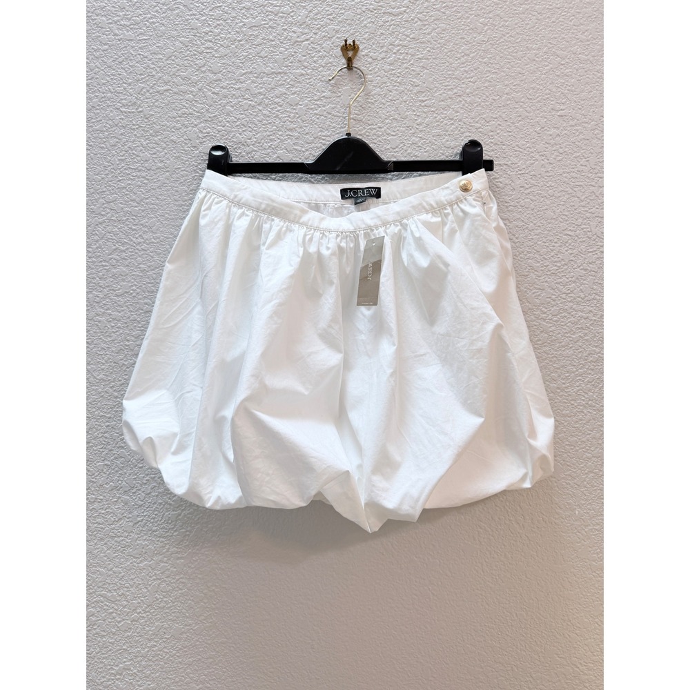 NWT J. Crew Sz 4 Mini Bubble-Hem Skirt in Cotton Poplin $98